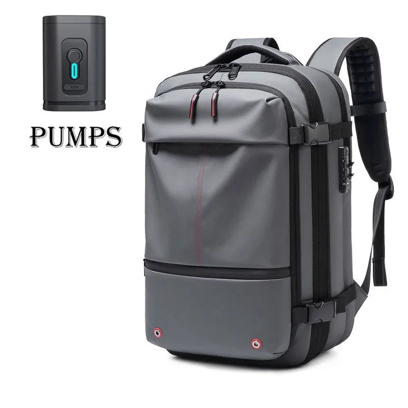 Men Travel Backpack 17 Inch Vacuum Compression Laptop Backpack Extended Large Capacity School Backpack Hiking Business Backpack