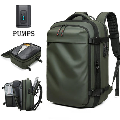 Men Travel Backpack 17 Inch Vacuum Compression Laptop Backpack Extended Large Capacity School Backpack Hiking Business Backpack