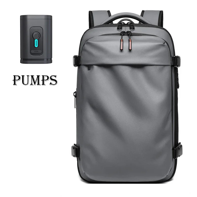 Men Travel Backpack 17 Inch Vacuum Compression Laptop Backpack Extended Large Capacity School Backpack Hiking Business Backpack