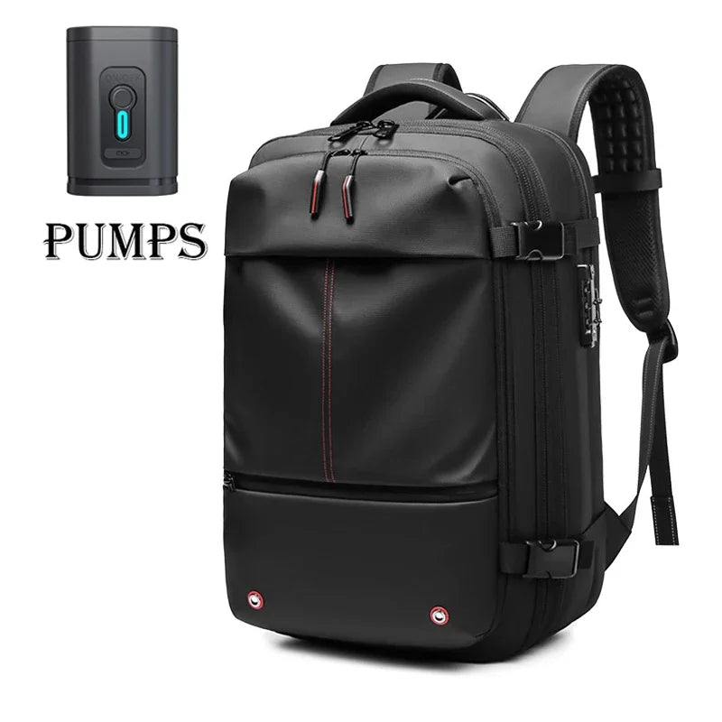 Men Travel Backpack 17 Inch Vacuum Compression Laptop Backpack Extended Large Capacity School Backpack Hiking Business Backpack