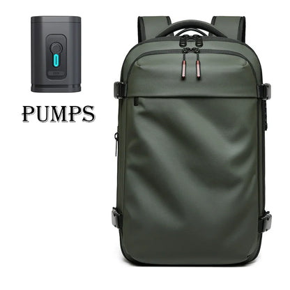Men Travel Backpack 17 Inch Vacuum Compression Laptop Backpack Extended Large Capacity School Backpack Hiking Business Backpack