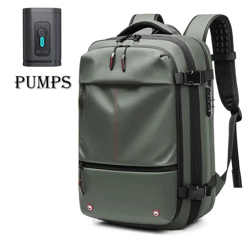 Men Travel Backpack 17 Inch Vacuum Compression Laptop Backpack Extended Large Capacity School Backpack Hiking Business Backpack